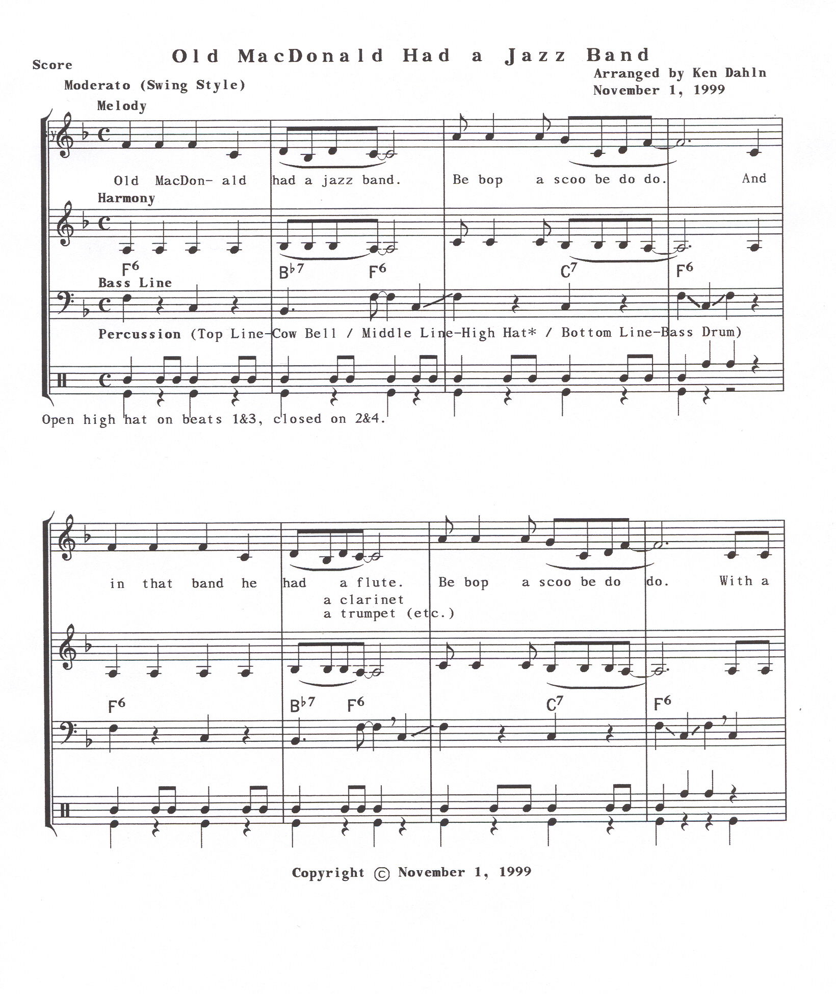 jazz score jazz score